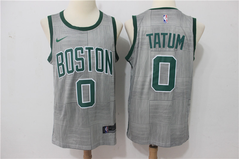 Men Boston Celtics 0 Tatum Grey Game Nike NBA Jerseys